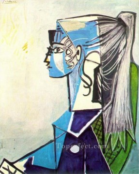 キュービズム Painting - シルベット・デイヴィッドの肖像 24 au fauteuil vert 1954 キュビスト